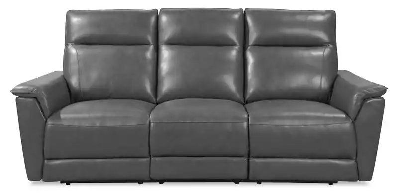 84.25 Genuine Leather Power Reclining Sofa with Power Headrests