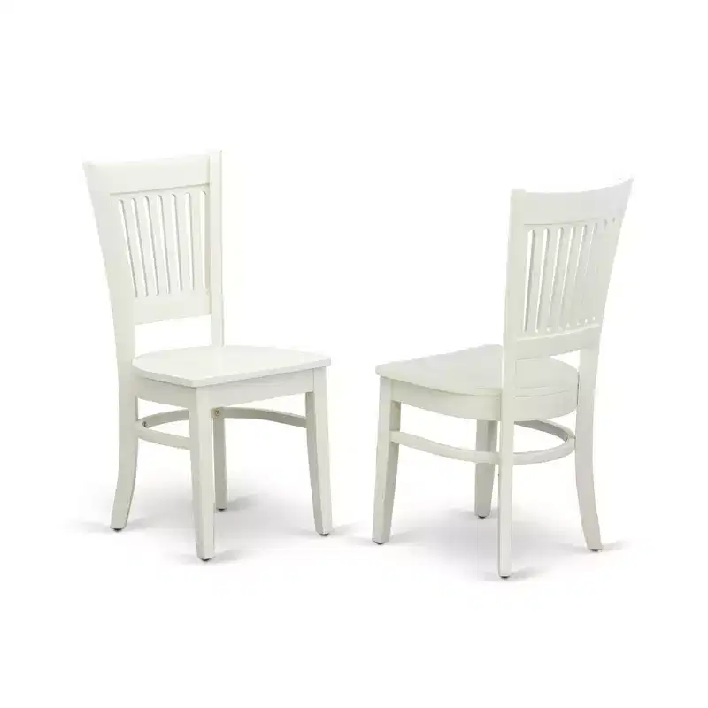 HomeStock Wooden Dining Chair 2-Piece Set- Wooden Seat and Slatted Back