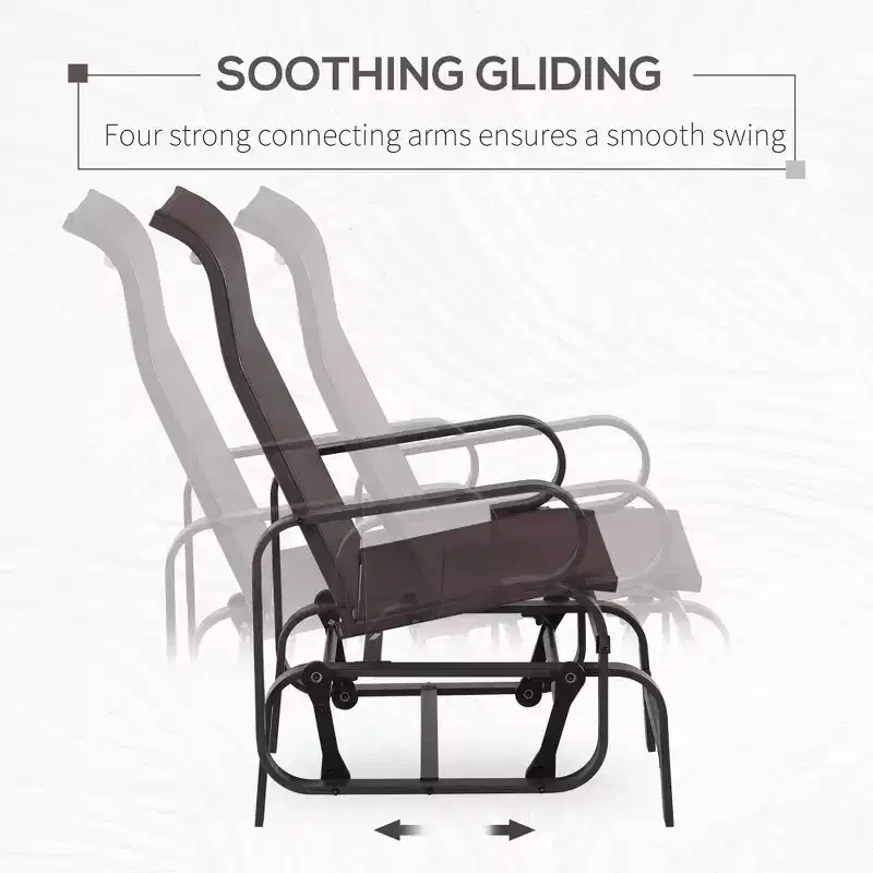 Gliding Lounger Chair, Single Rocker with Lightweight Metal & Mesh Construction