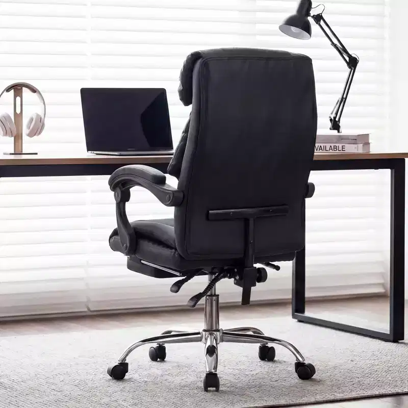 GDFStudio Faina Faux Leather Swivel Adjustable Height Executive Office Chair with Foot Rest