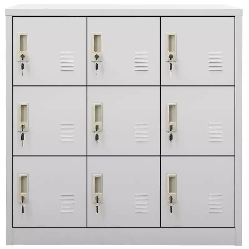 vidaXL Locker Cabinet Set of 2 Light Grey Steel Medium Locker Cabinet