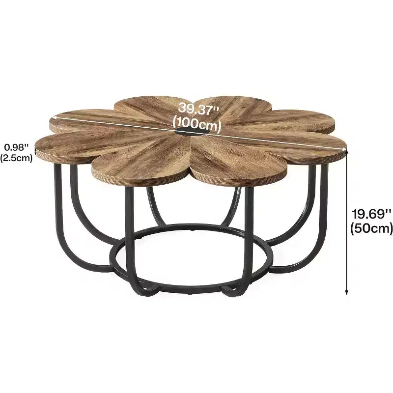 Modern 39.4-Inch Flower-Shaped Coffee Table