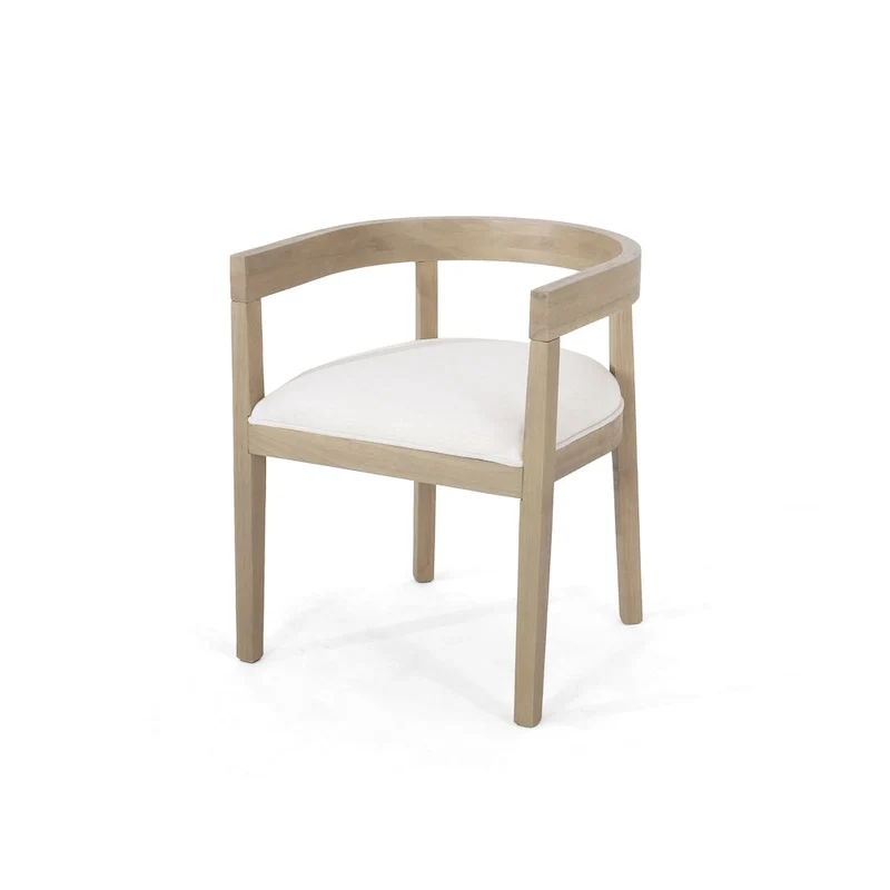 Ladieu Fabric and Wood Tub Dining Chairs Set of 2by Christopher Knight Home