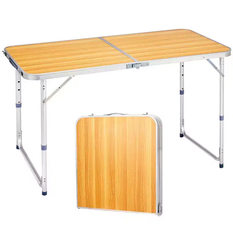 Karl Home 4Ft. Brwon Rectangular Patio Folding Table Aluminum