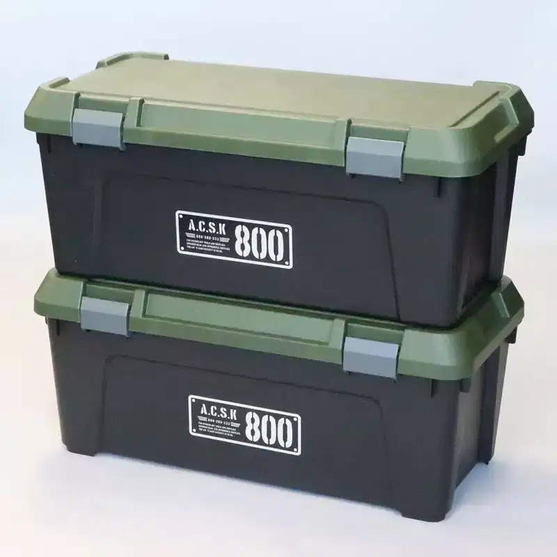 Stackable Heavy-Duty Multipurpose Storage Tote, Green/Black