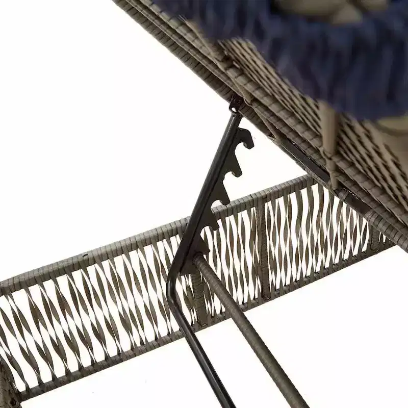 vidaXL Patio Sun Lounger PE rattan Large Multi-Position Backrest