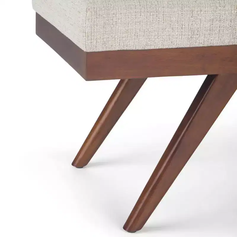 48 Nadine Mid Century Ottoman Bench Faux Air Leather - Wyndenhall
