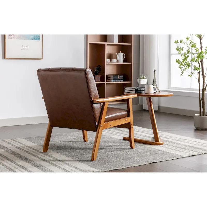 Upholstered Accent Arm Chair with Wood Frame