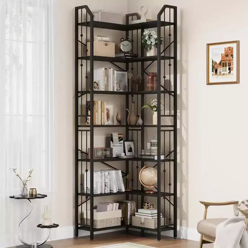 Wooden Bookshelves Floor Standing Multipurpose Display Storage Shelves