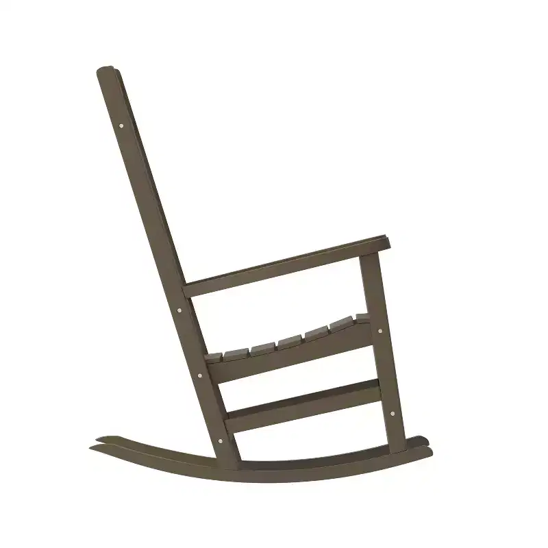 Emma and Oliver All-Weather Rocking Chair in Faux Wood - Patio and Backyard Furniture