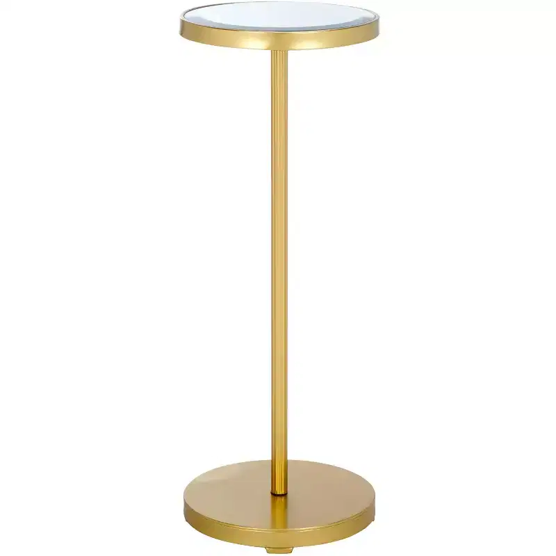 Paku Round Side Table - ACC2323A - Gold/Mirror - Safavieh