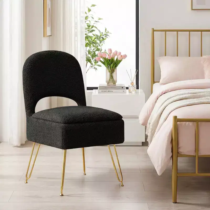Vanity Chair With StorageStorage Make Up Chair With Folding Backrest