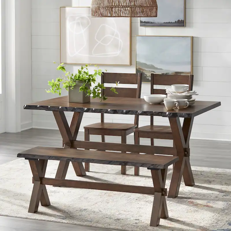 Simple Living Mandeville 4-piece Solid Wood Dining Set with Bench