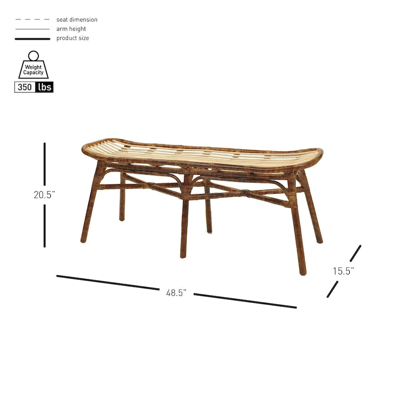 Beyla Rattan Bench