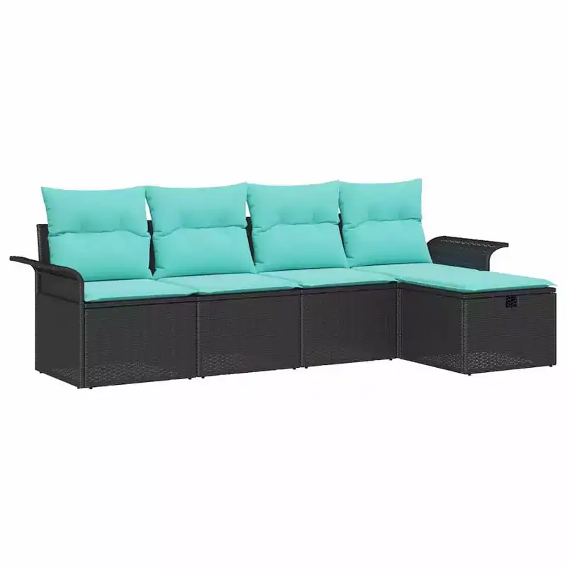 vidaXL Garden Sofa Set 5 pcs Brown and Red 251 x 117 x 85 cm