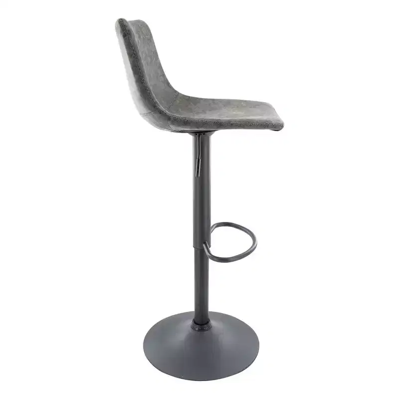 Adjustable Swivel Bar Stool Set of 2 Faux Leather Footrest Counter Height Kitchen