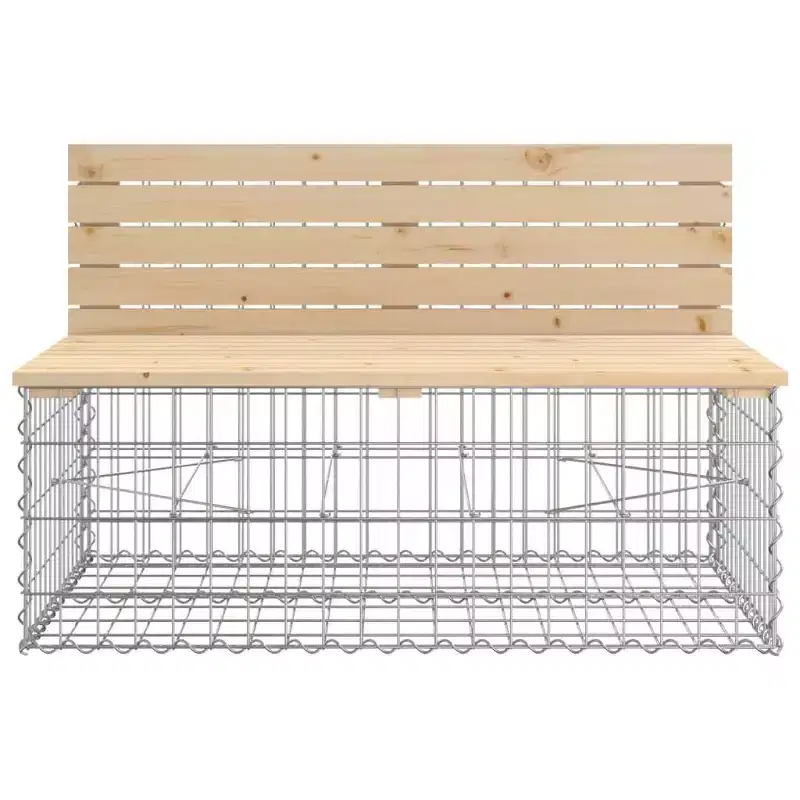 vidaXL Garden Bench Brown and Silver Solid pine wood, Galvanized steel