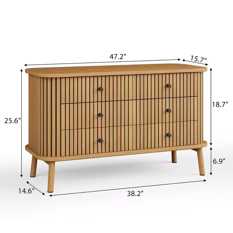 6 Drawer Dresser for Bedroom, Chests of Double Drawers