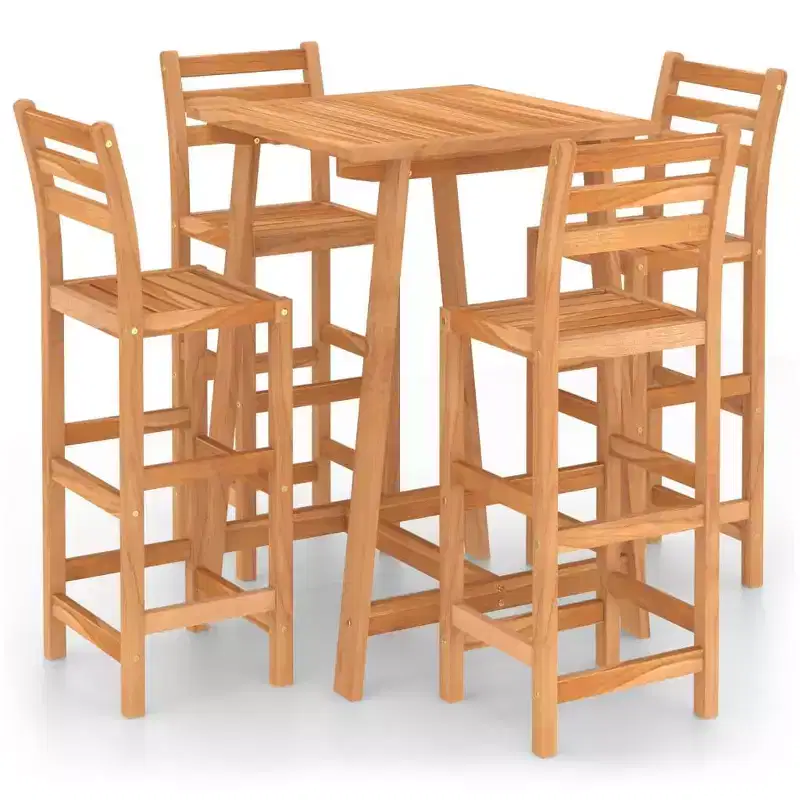 vidaXL Outdoor Bar Set Natural Acacia Solid Acacia wood Medium Strong