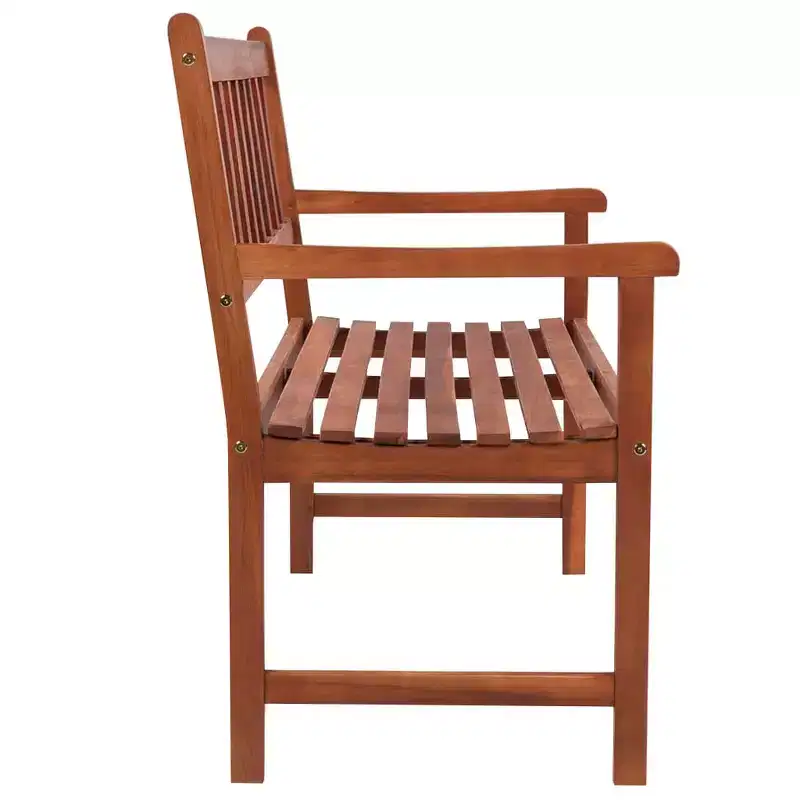 Garden Bench Acacia Wood, Blue Cushion