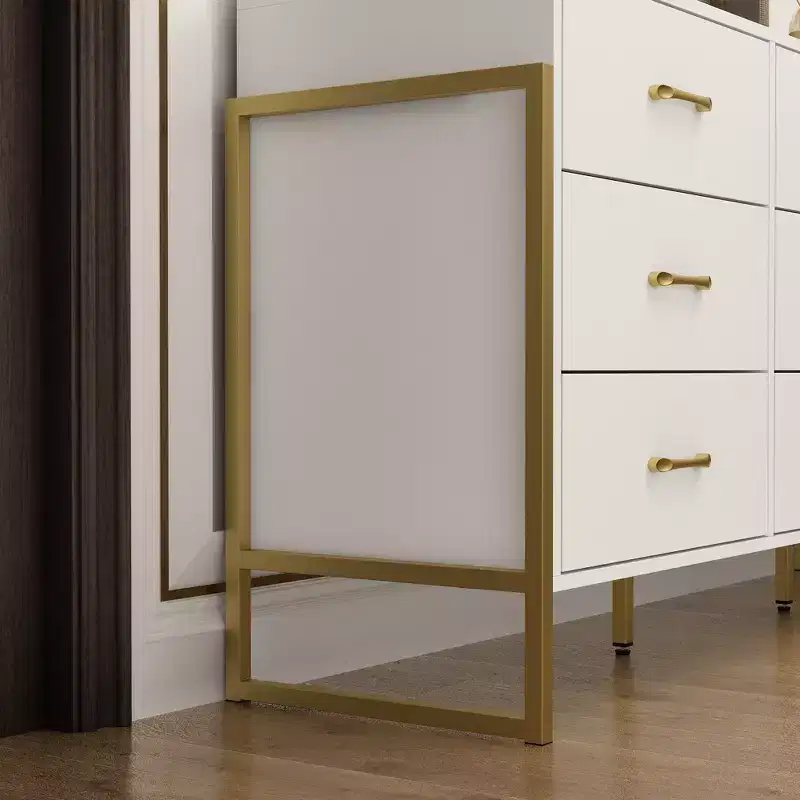 Hitow Modern Large 9 Drawer Dresser Metal Frame Design Chest of Drawers