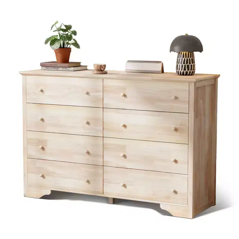 8-Drawer Brown MDF 55.12in. W Chest of Drawer