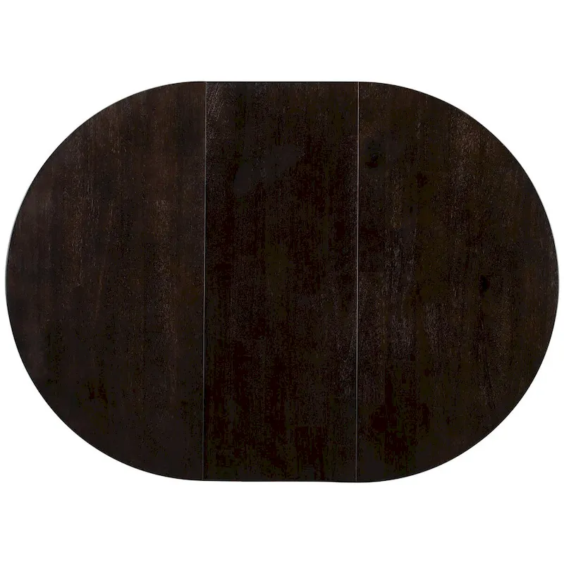 Round Extendable Wood Kitchen Dining Table with 16 Leaf