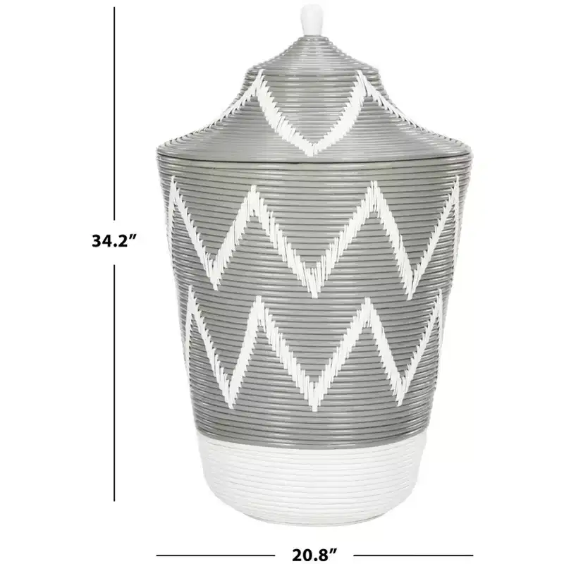 Reina Laundry Basket - HAC6004 - Grey/White - Safavieh