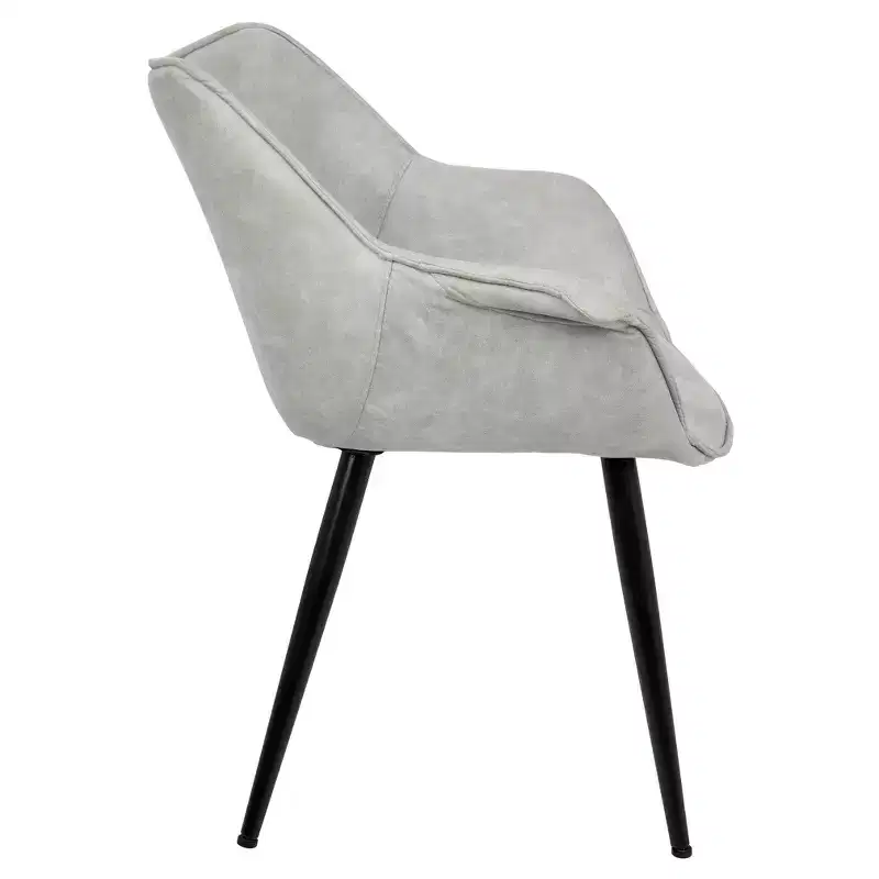 Set of 2 Wrangler Contemporary Accent Chair Light Gray - Lumisource: Suede-Like Upholstery, Metal Legs, Attached Cushions