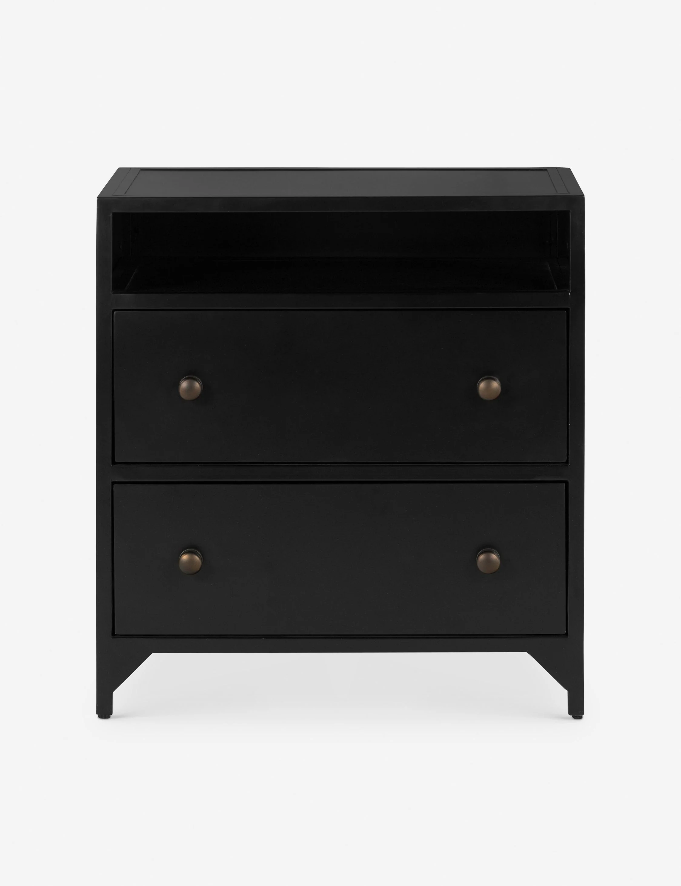 2-Drawer Nightstand - Perfect for industrial-inspired bedrooms, this nightstand brings a sophisticated touch thanks to round drawer pulls that add a