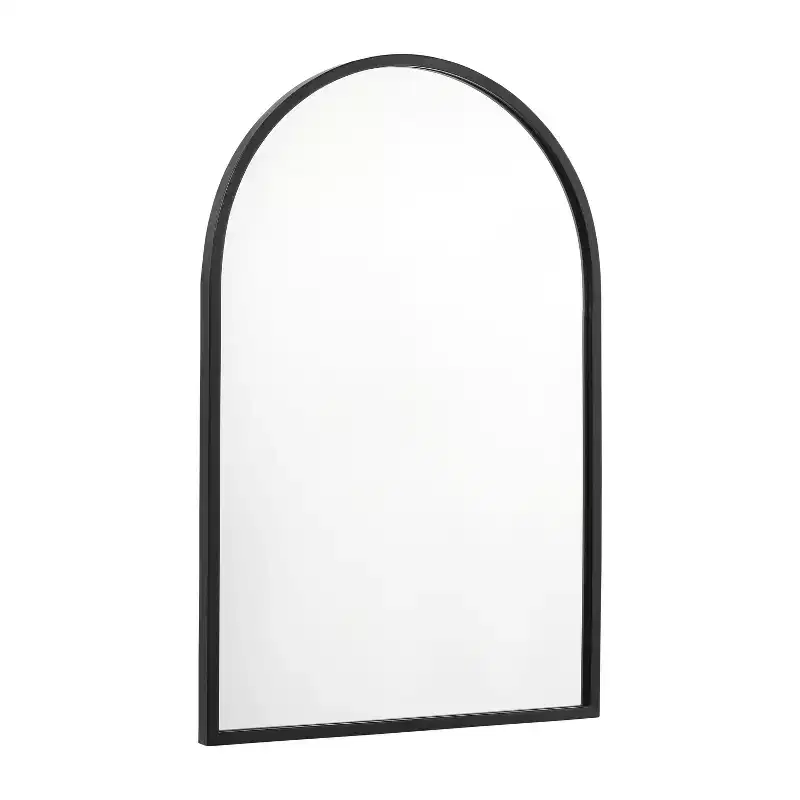 Arched Metal Framed Wall Mirror for Entryways, Dining Rooms, and Living Rooms