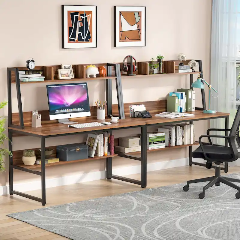 Computer Desk with Hutch and Bookshelf