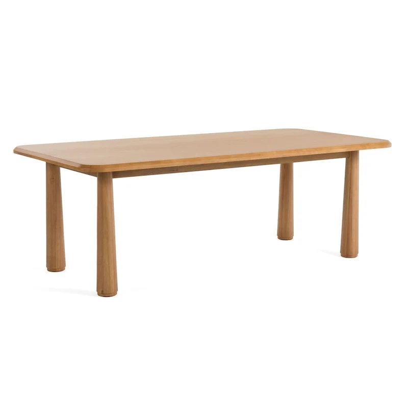 Modern 87 Natural Acacia Rectangular Dining Table - Beige