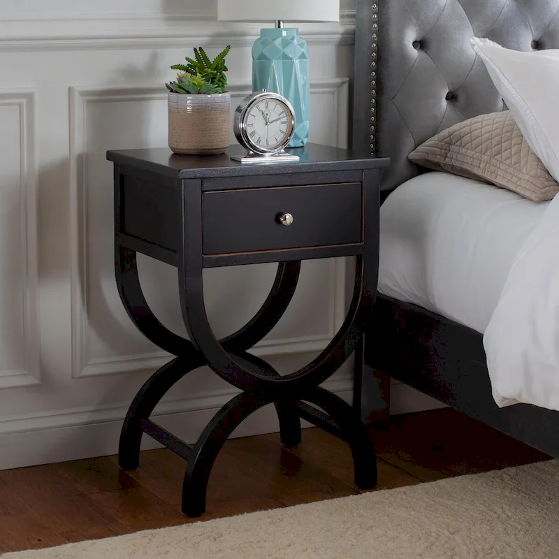 SAFAVIEH Liller 1-Drawer Accent Table Nightstand (Fully Assembled) - 18 W x 15 D x 27 H - 18Wx15Dx27H