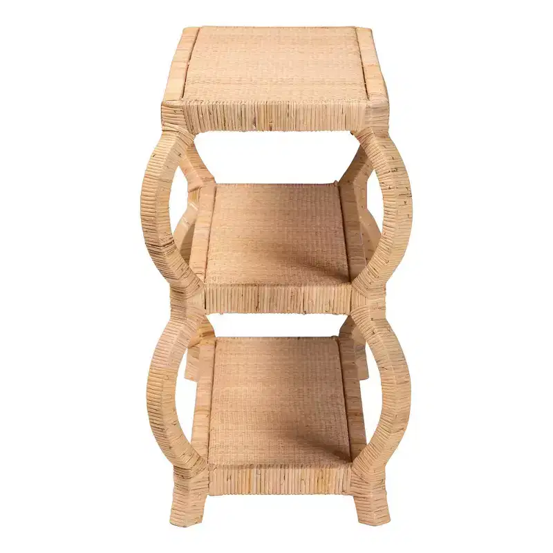 bali & pari Dalida Rattan 3 Tier Console Table Natural
