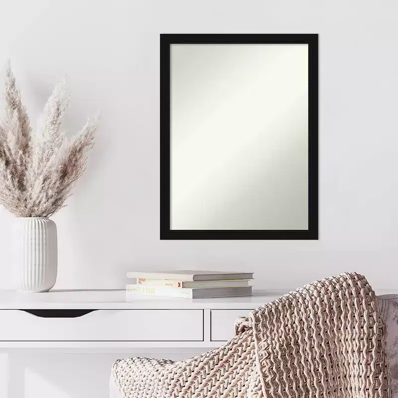 20" x 26" Non-Beveled Avon Black Narrow Wall Mirror