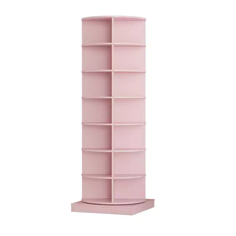 Bellemave Rotating shoe rack,rotating shoe rack tower 360, Holds over 28 pairs of shoes,Pink