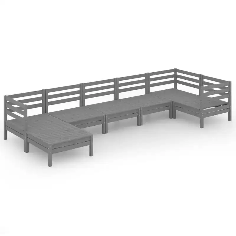 vidaXL Garden Lounge Set Natural Wood Solid Pine Wood Medium Modular