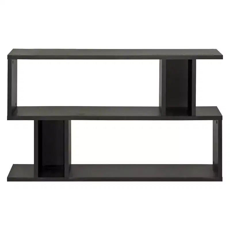 Dark Brown 2-Shelf Modern Bookshelf for 1 Person