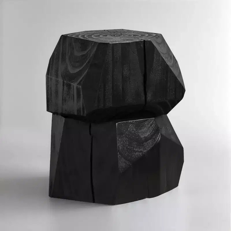 Art Leon Special Irregular Shape Solid Wood End Table Side Table