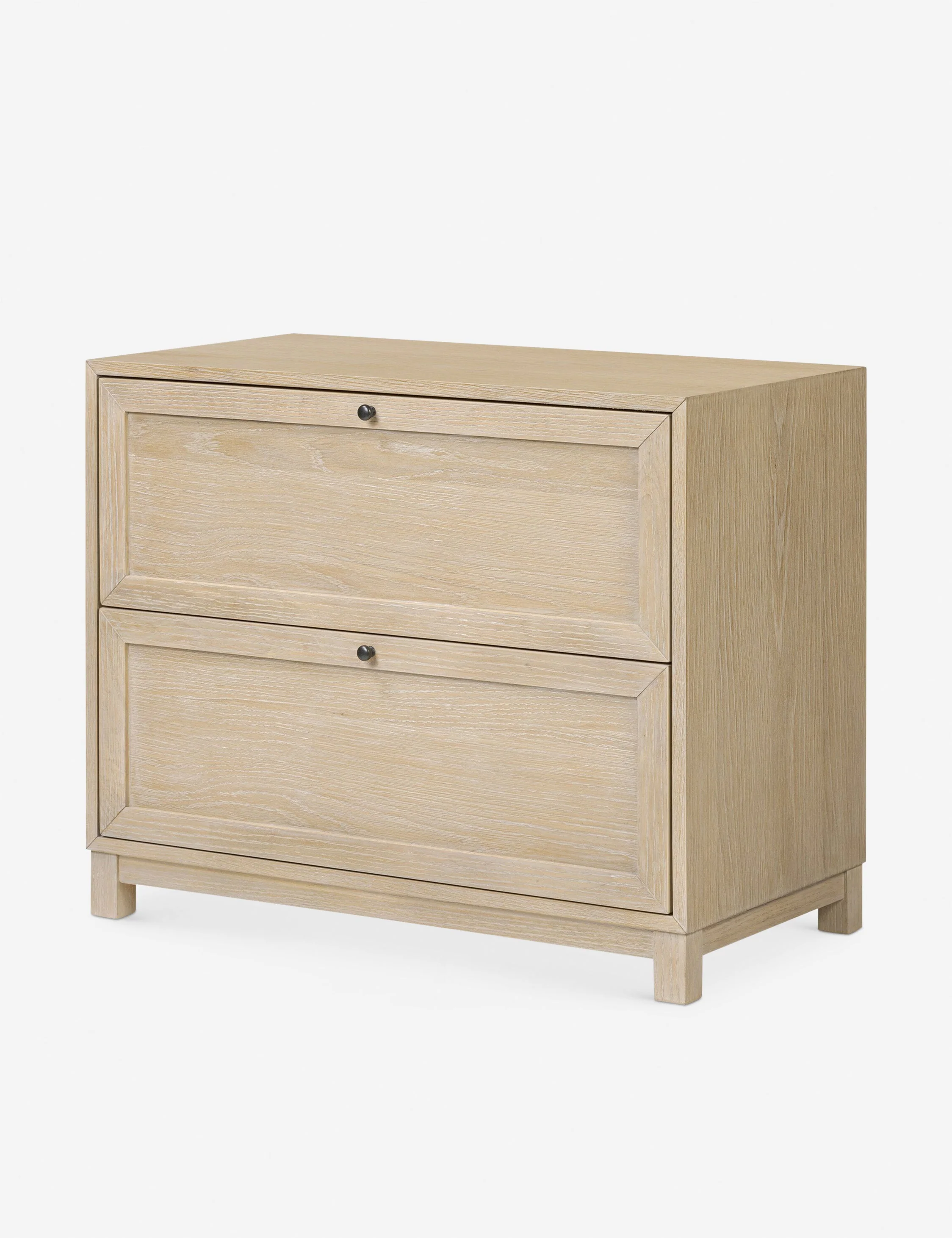 Nightstand - A transitional nightstand clad in oak for timeless impact