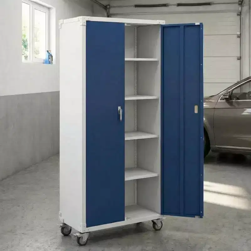 Garvee 71.7 Metal Rolling Cabinet, Heavy Duty Tall Cabinet with Adjustable Shelves for Garage, Office