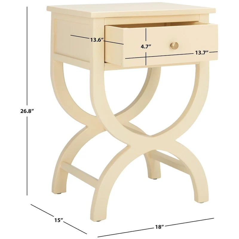 SAFAVIEH Liller 1-Drawer Accent Table Nightstand (Fully Assembled) - 18 W x 15 D x 27 H - 18Wx15Dx27H