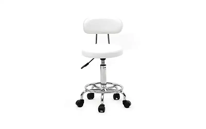 34 Swivel Bar Stool - 360 Rotating Chrome Stool with PU Leather Seat for Salon, Kitchen & Home Deco