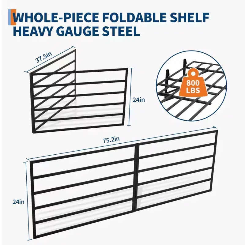 2-Pack 2x6ft Garage Shelving, Wall Shelf Garage Storage Rack Floating Shelves, Loads 1600 Lbs, Sturdy Shelf for Wall Storage