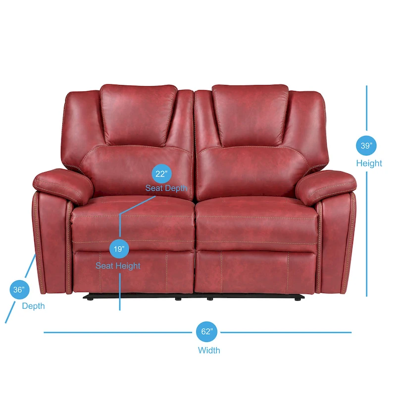 Steve Silver Kameryn Faux Leather Manual Reclining Loveseat