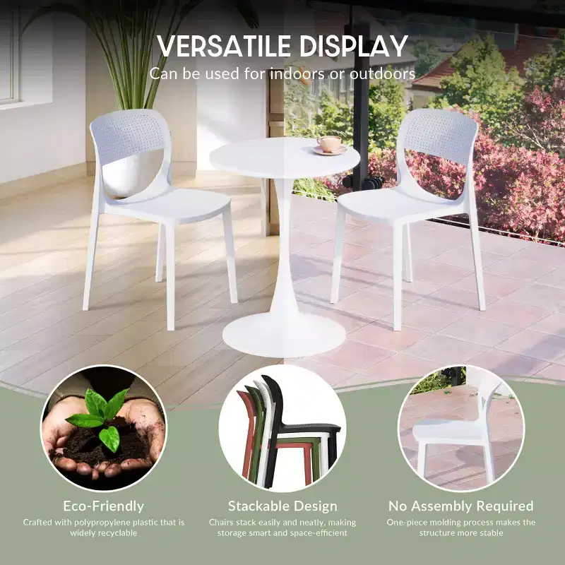 WestinTrends Playa Modern Stackable Plastic Resin Patio Dining Side Chair (Set of 2)