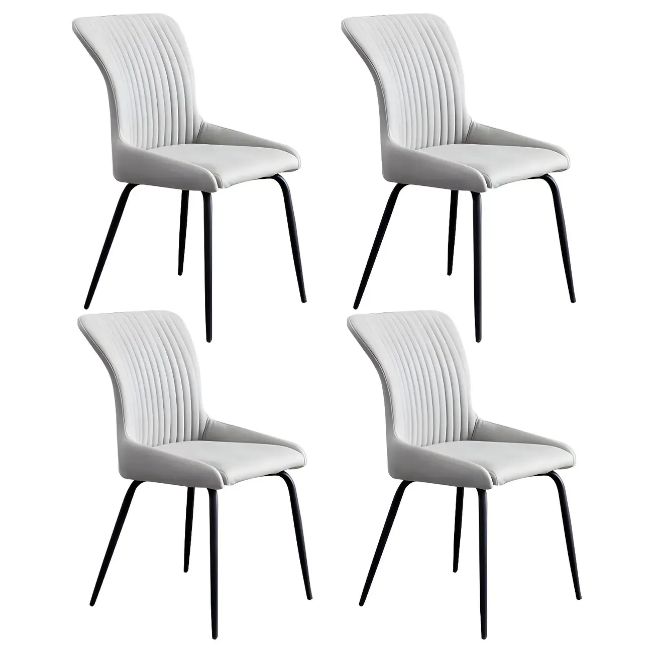 Industrial Dark Gray Armless Kitchen Dining Chairs