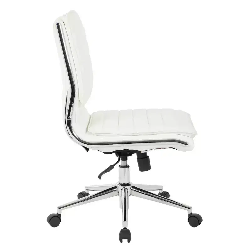 Armless Mid Back Manager's Faux Leather Chair with Chrome Base - OSP Designs