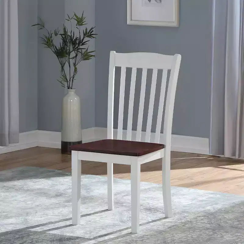 Acme Furniture Green Leigh Dining Chairs White/Walnut Finish